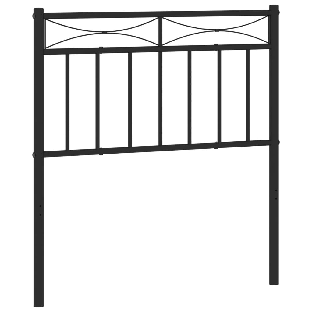 vidaXL Tăblie de pat metalică, negru, 80 cm