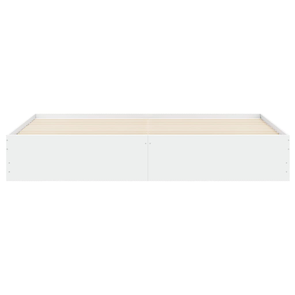vidaXL Cadru de pat cu sertare alb 200x200 cm lemn prelucrat