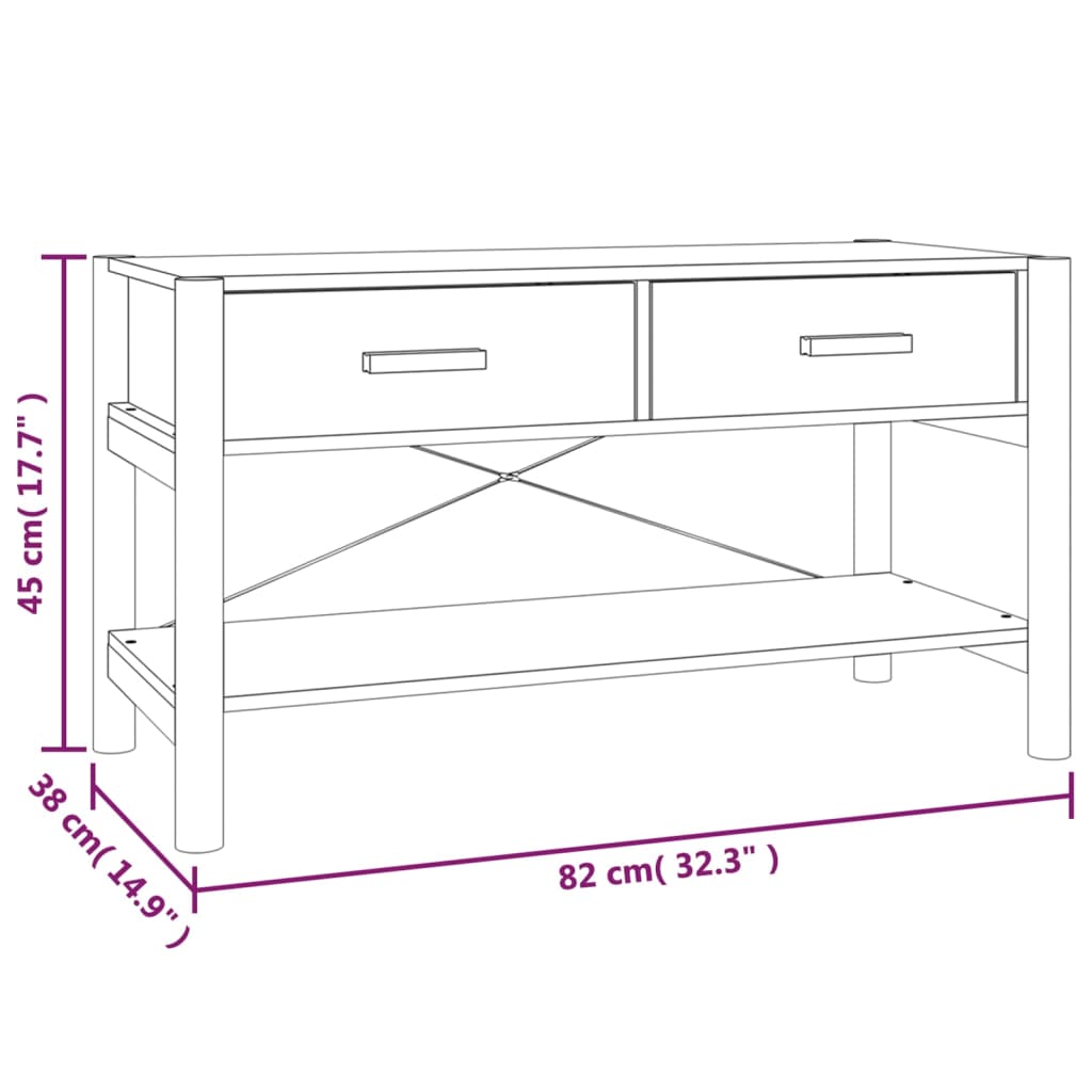 vidaXL Comodă TV, negru, 82x38x45 cm, lemn prelucrat