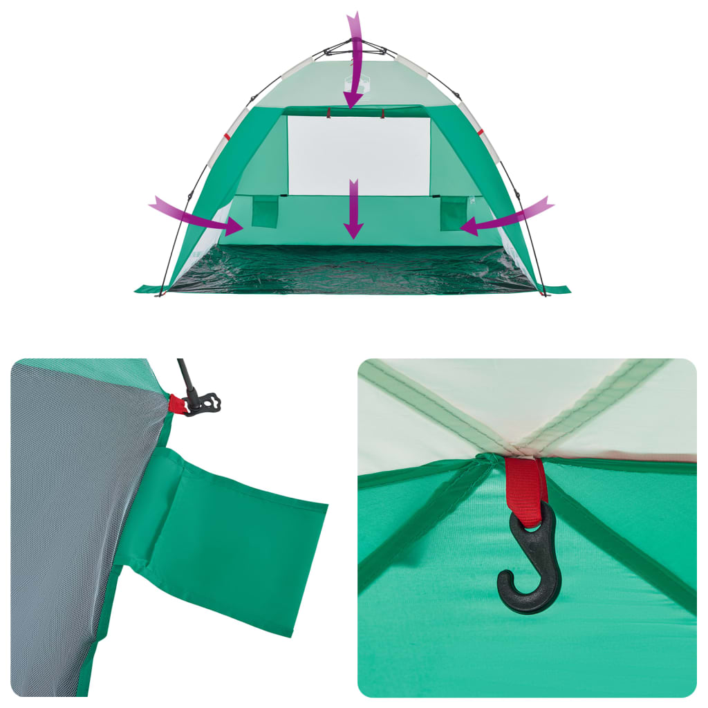 vidaXL Cort camping 2 persoane verde marin impermeabil setare rapidă