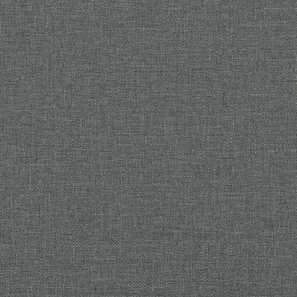 vidaXL Pat box spring cu saltea, gri închis, 100x200 cm, textil