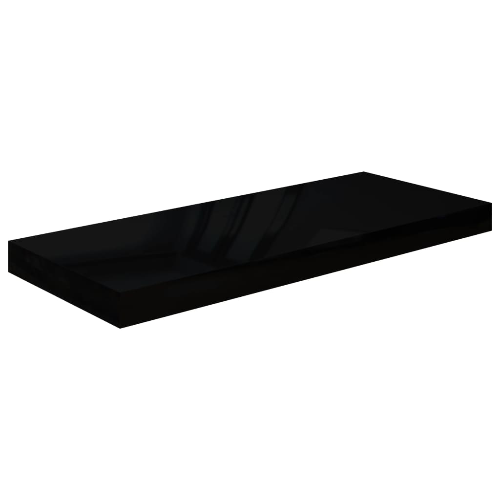 vidaXL Rafturi de perete 4 buc. negru extralucios, 60x23,5x3,8 cm, MDF