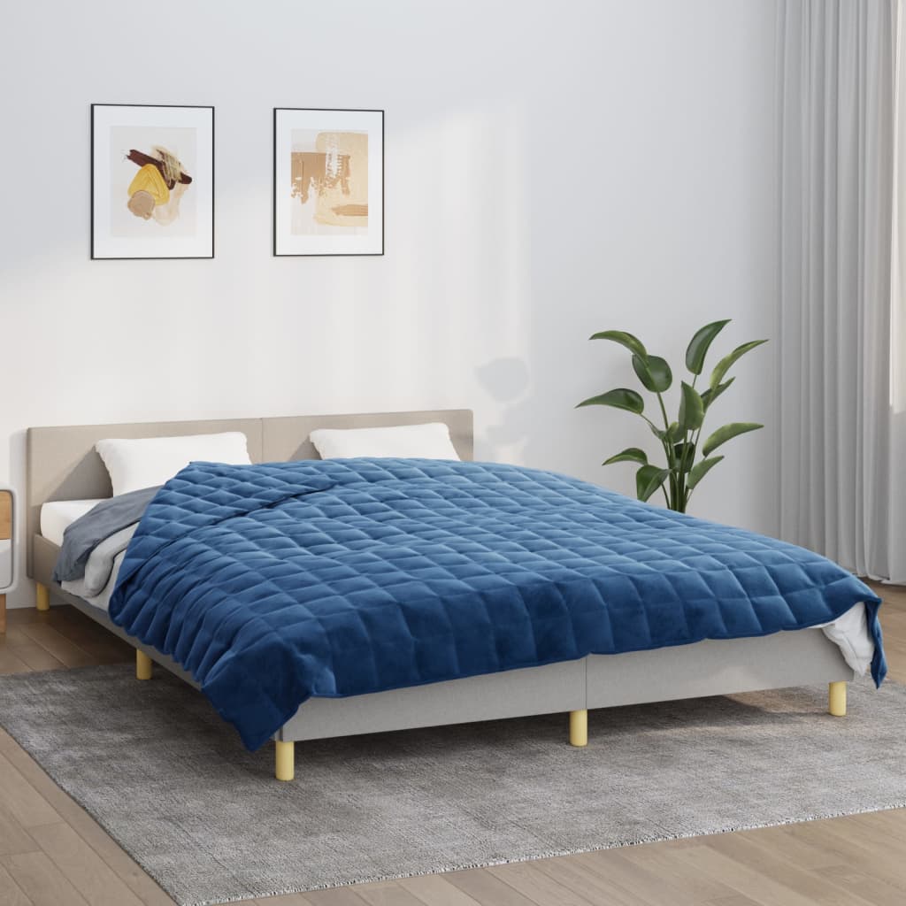 vidaXL Pătură grea, albastru, 220x230 cm, 15 kg, material textil