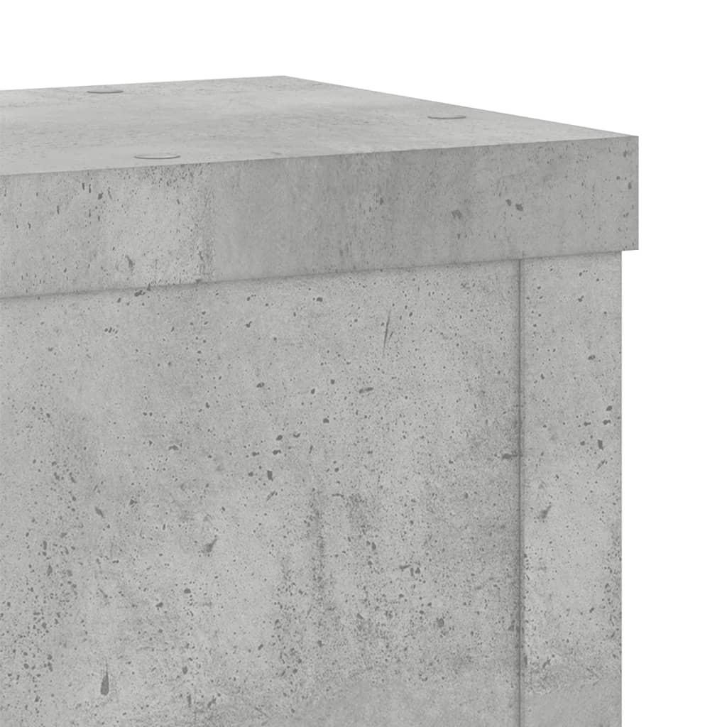 vidaXL Suport de plante, 2 buc., gri beton, 10x10x18 cm lemn prelucrat