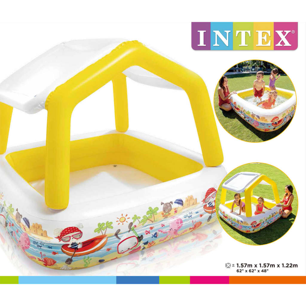 Intex Piscină gonflabilă cu umbrar, 157x157x122 cm