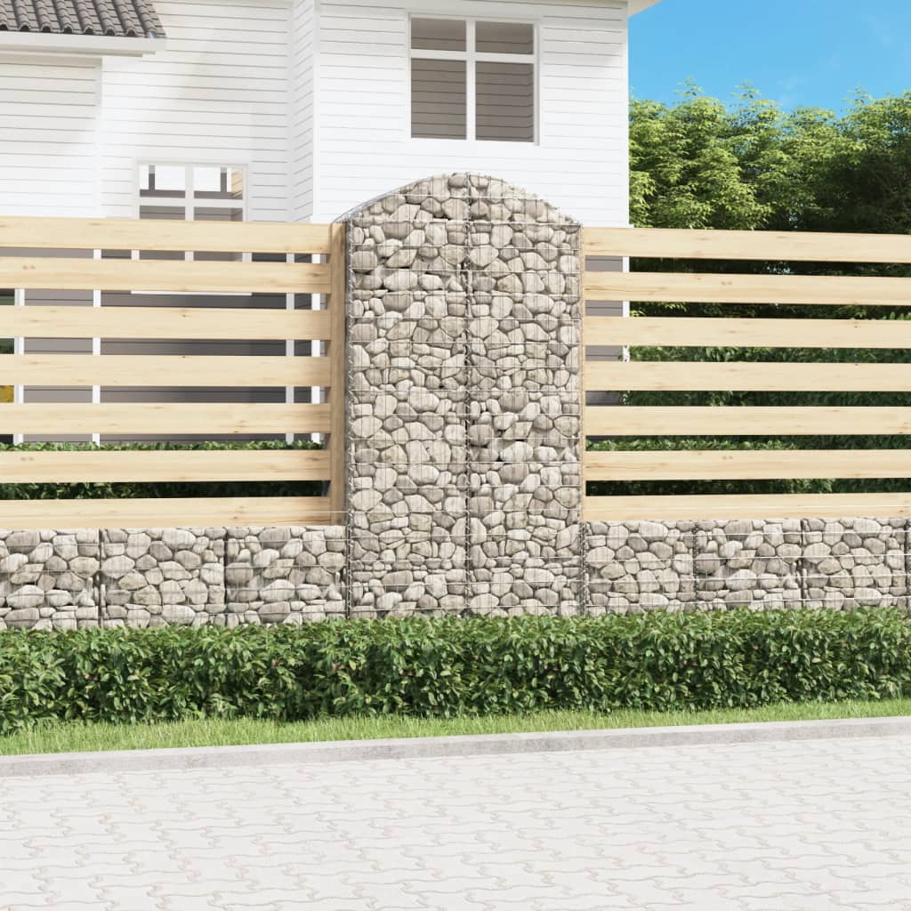 vidaXL Coș gabion arcuit, 100x50x200/220 cm, fier galvanizat