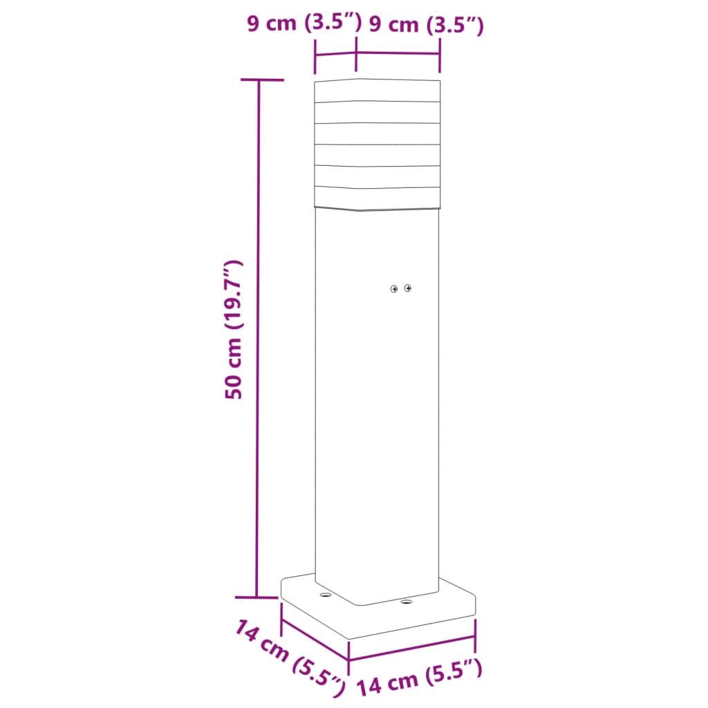 vidaXL Lampă de podea de exterior cu priză, negru, 50 cm, aluminiu