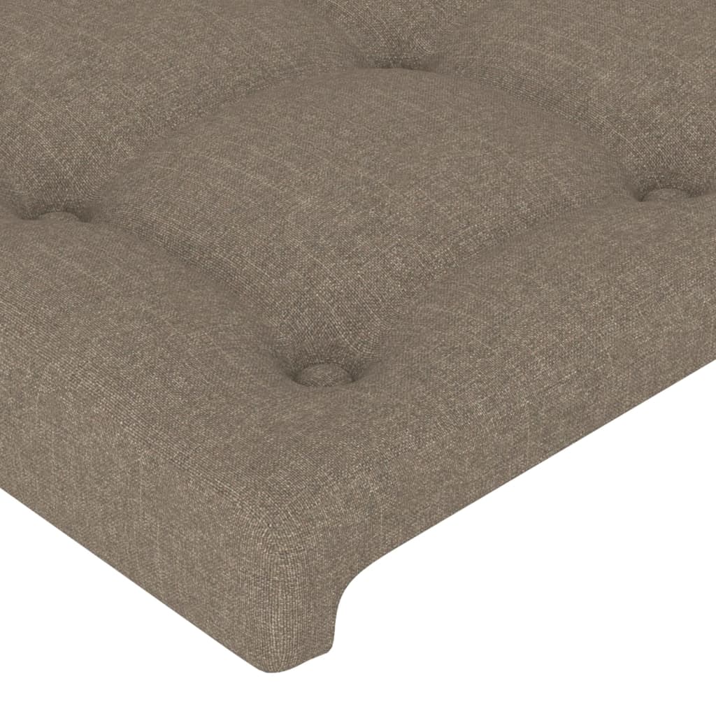 vidaXL Tăblie de pat cu LED, gri taupe, 160x5x118/128 cm, textil