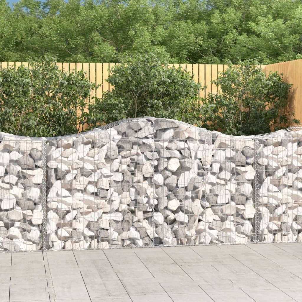 vidaXL Coșuri gabion arcuite 15 buc, 200x50x100/120cm, fier galvanizat