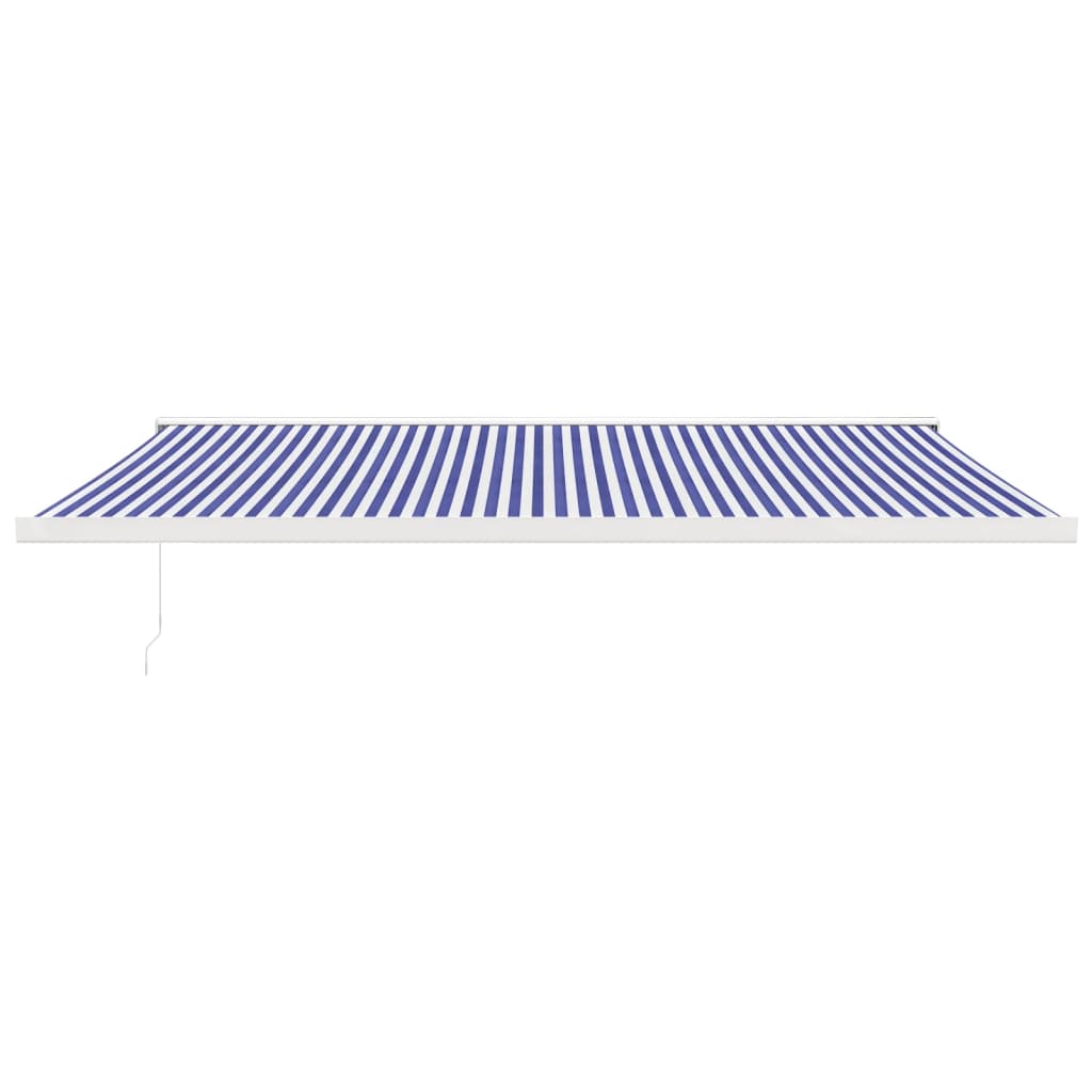 vidaXL Copertină retractabilă albastru/alb, 5x3 m, textil/aluminiu