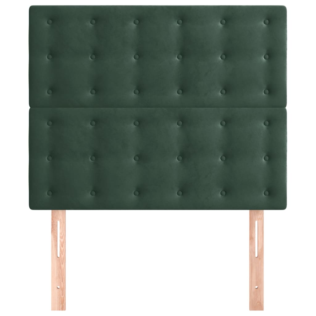 vidaXL Tăblii de pat, 2 buc, verde închis, 80x5x78/88 cm, catifea