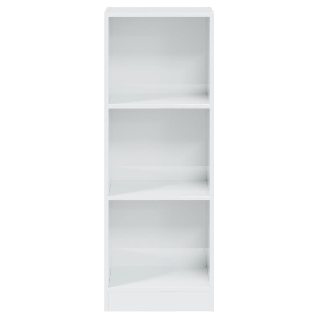 vidaXL Bibliotecă cu 3 rafturi, alb extralucios, 40x24x109 cm