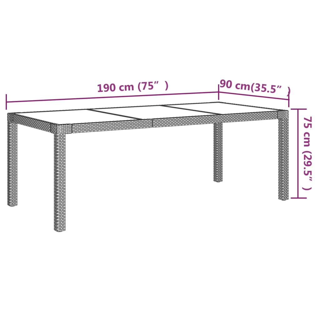 vidaXL Set mobilier de exterior cu perne, 7 piese, negru, poliratan