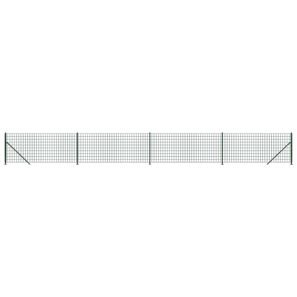 vidaXL Gard plasă de sârmă cu bordură, verde, 1,1x10 m