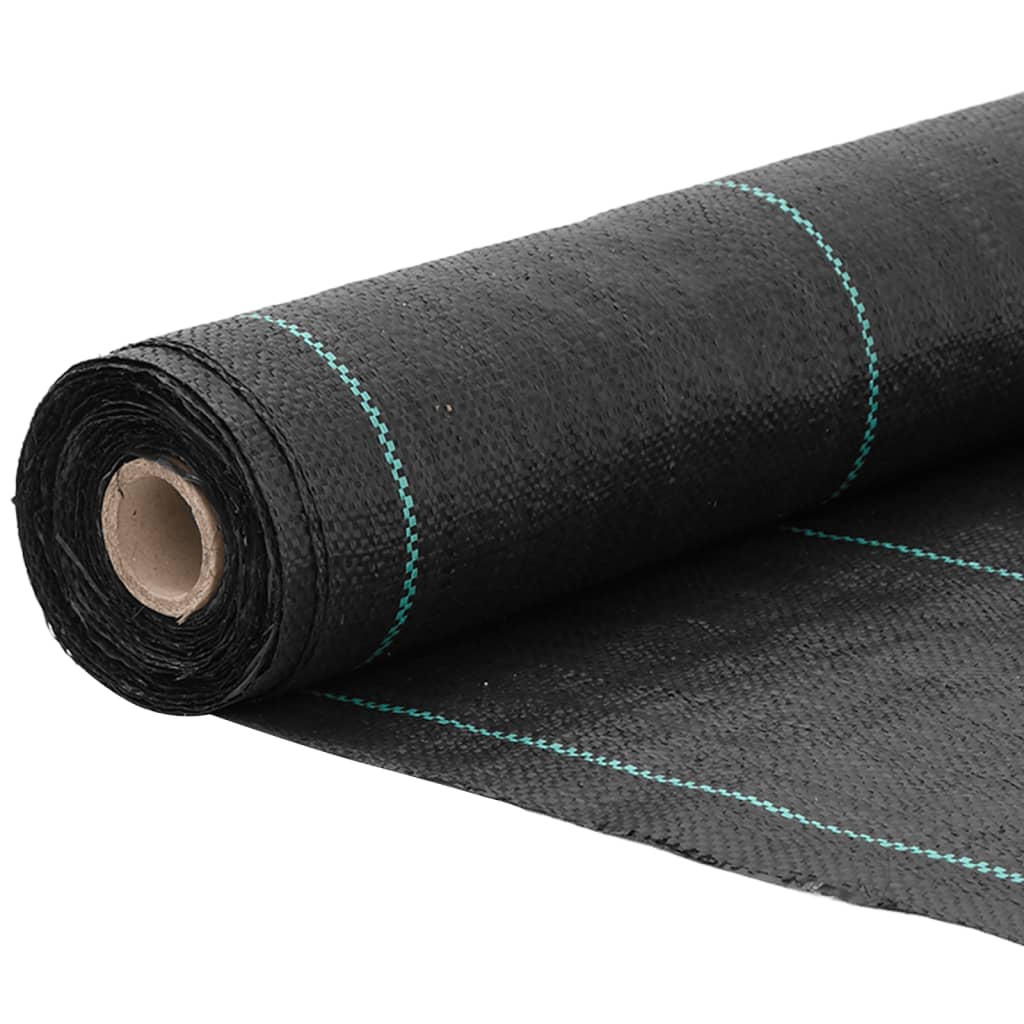 vidaXL Membrană antiburuieni, negru, 1,5x25 m, PP