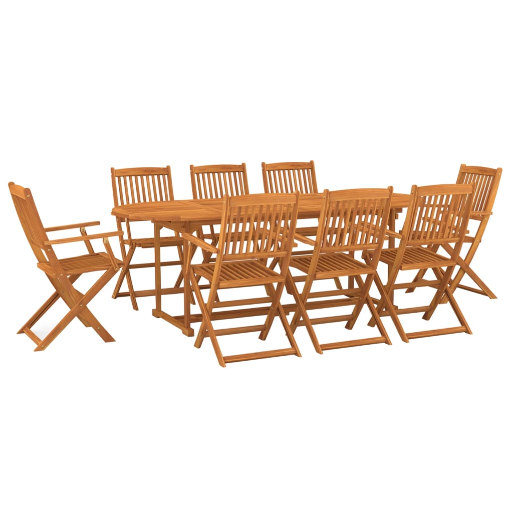 vidaXL Set mobilier de grădină 9 piese 220x90x75 cm, lemn masiv acacia