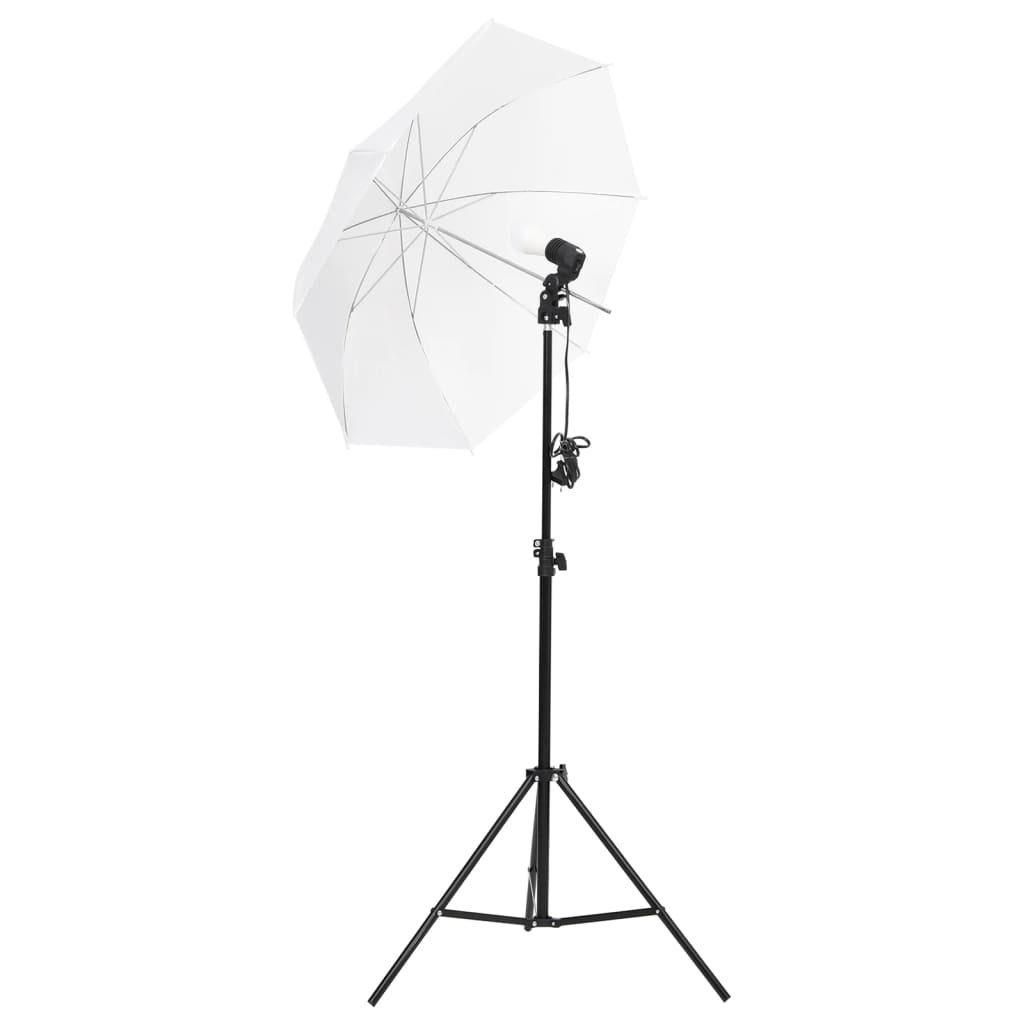 vidaXL Set studio foto cu set de lumini, fundal și reflector