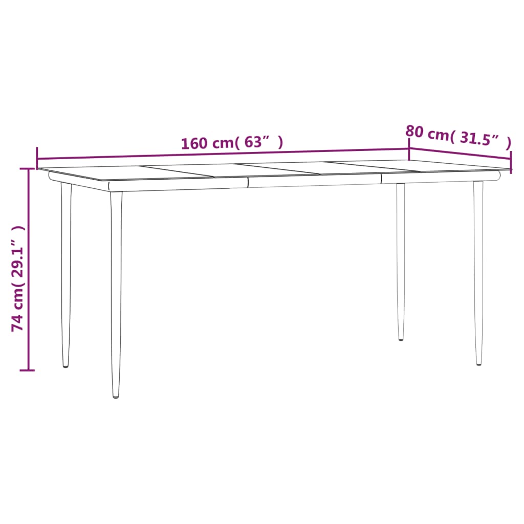 vidaXL Set mobilier de grădină, 7 piese, poliratan