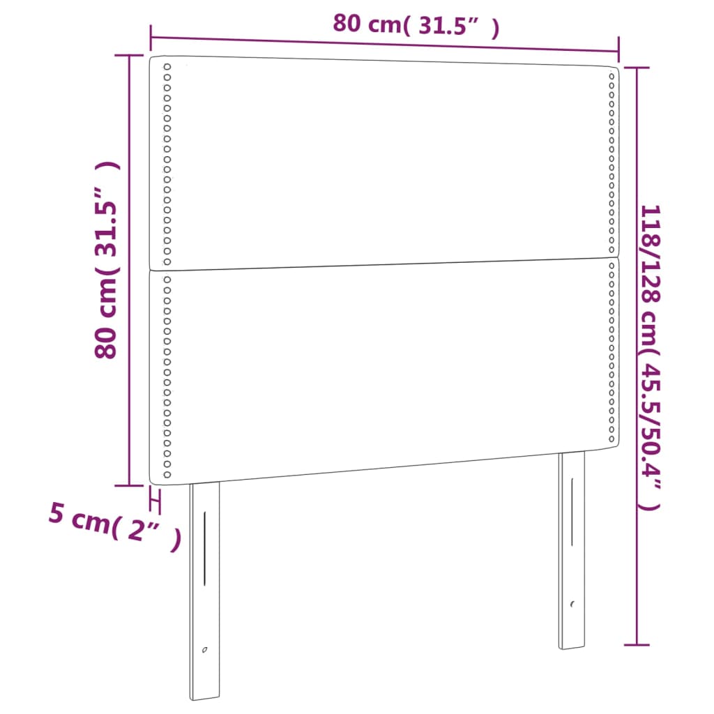 vidaXL Tăblie de pat cu LED, gri deschis, 80x5x118/128 cm, catifea