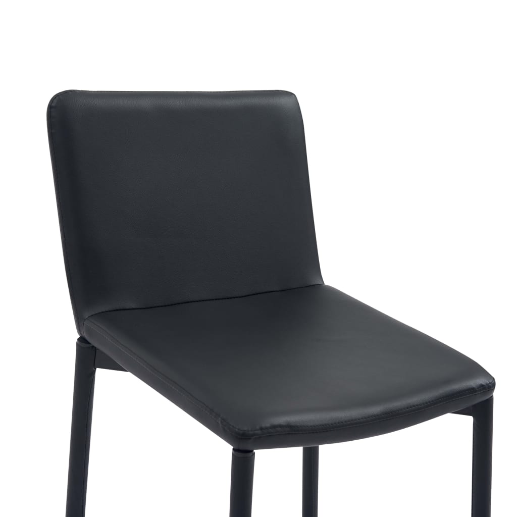 vidaXL Set mobilier de bar, 5 piese, negru, piele ecologică