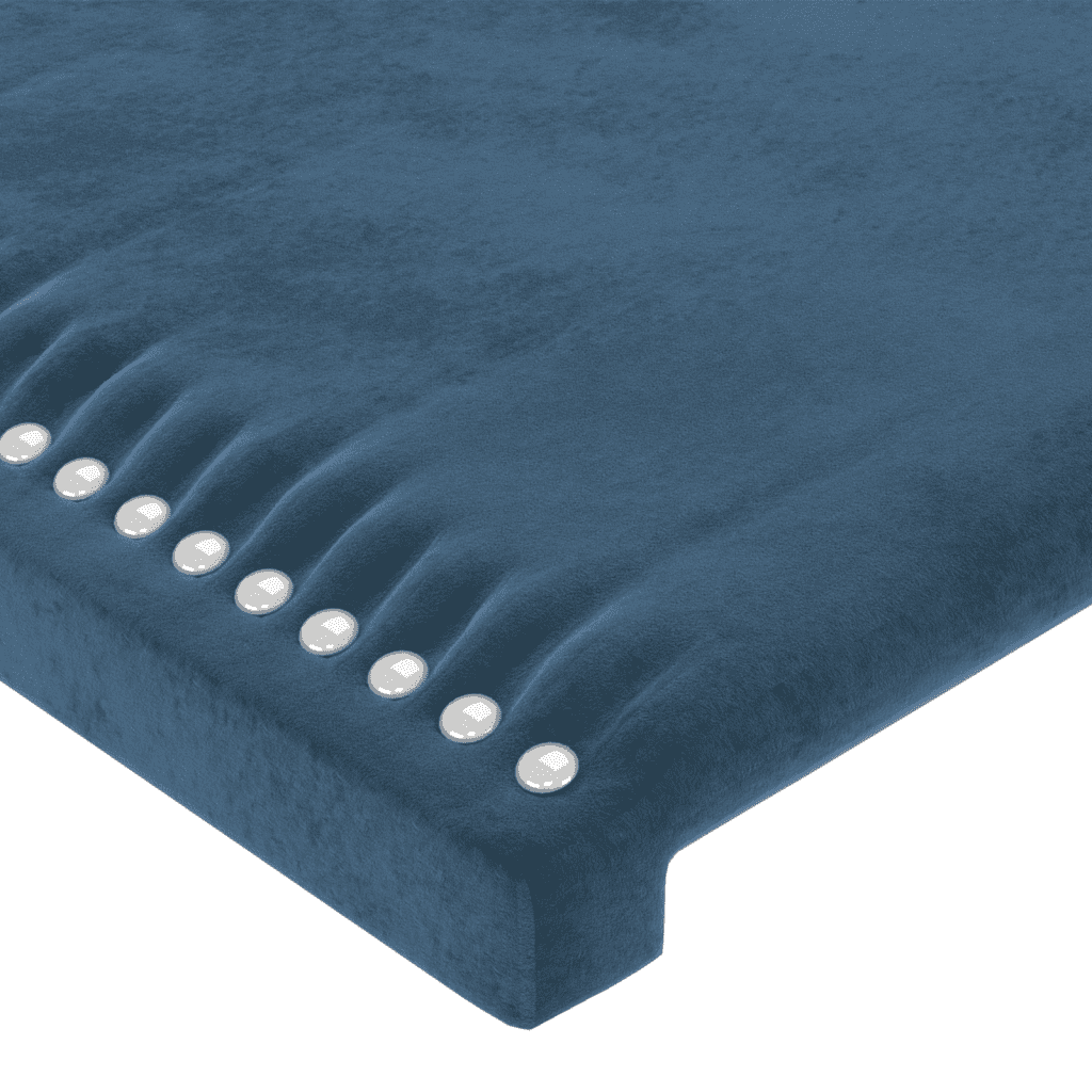 vidaXL Pat box spring cu saltea, albastru închis, 140x190 cm, catifea