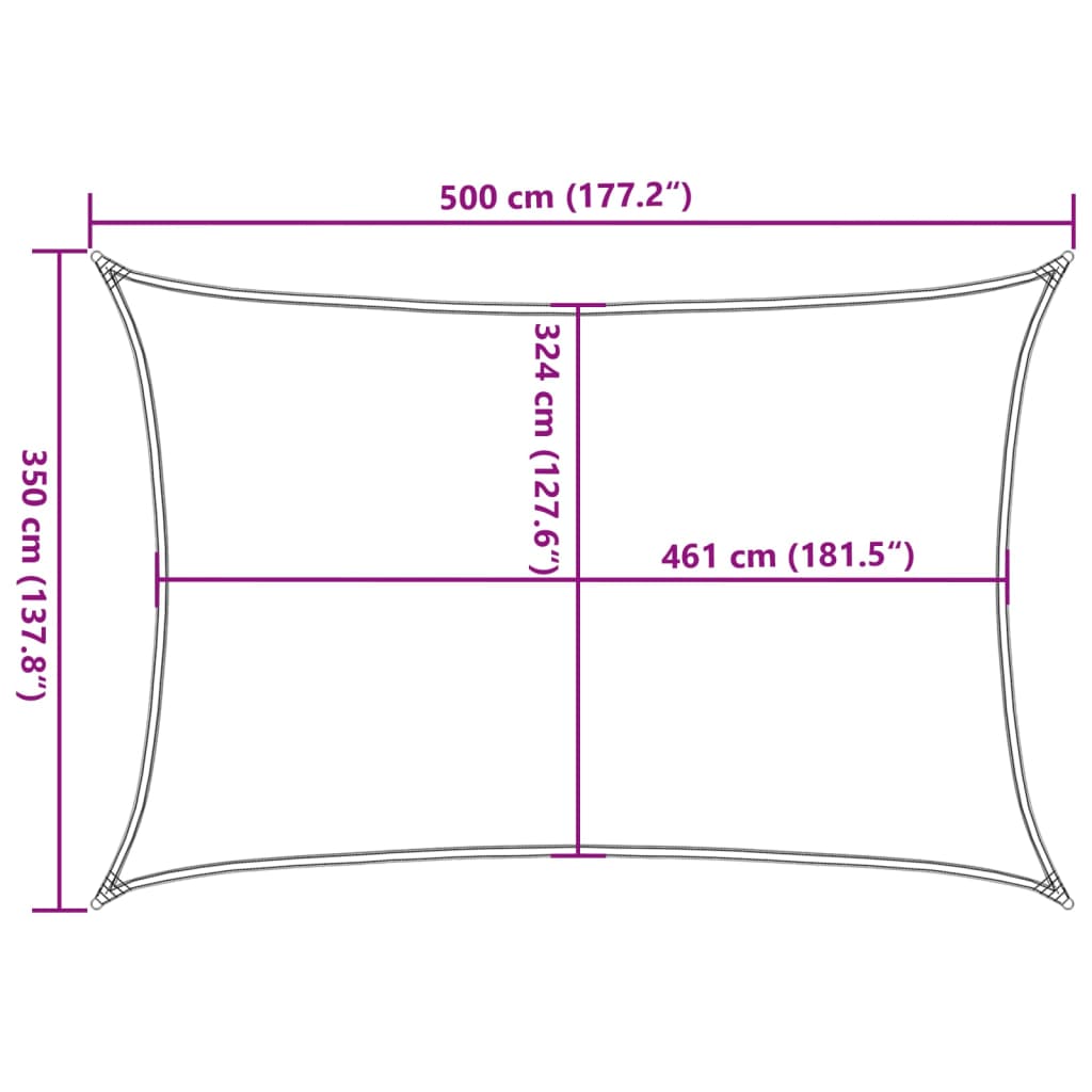 vidaXL Parasolar, nisipiu, 5x3,5 m, 100% poliester Oxford