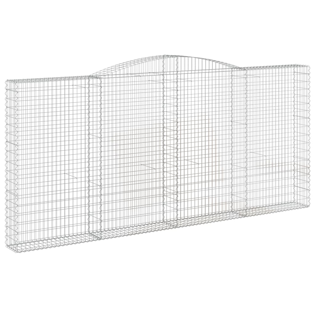 vidaXL Coșuri gabion arcuite 2 buc, 400x30x180/200 cm, fier galvanizat