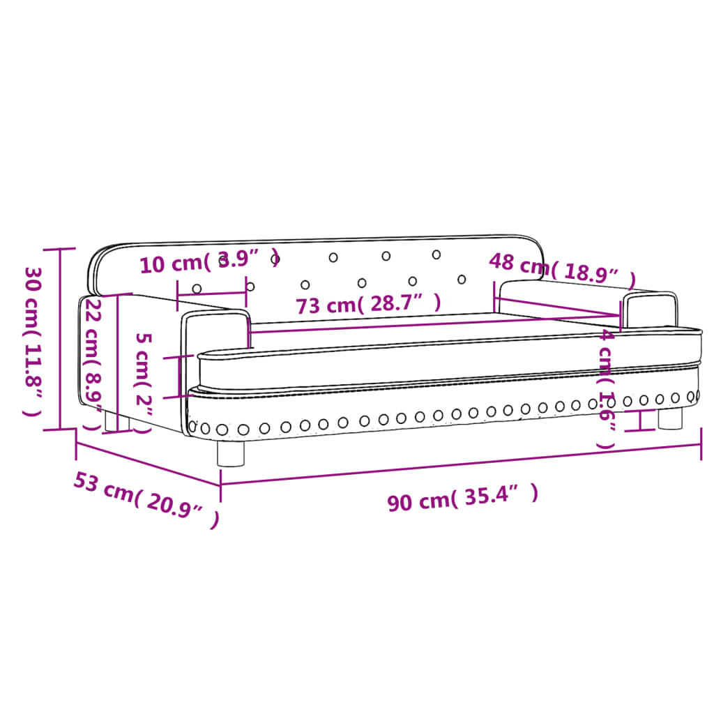 vidaXL Canapea pentru copii, albastru, 90x53x30 cm, catifea