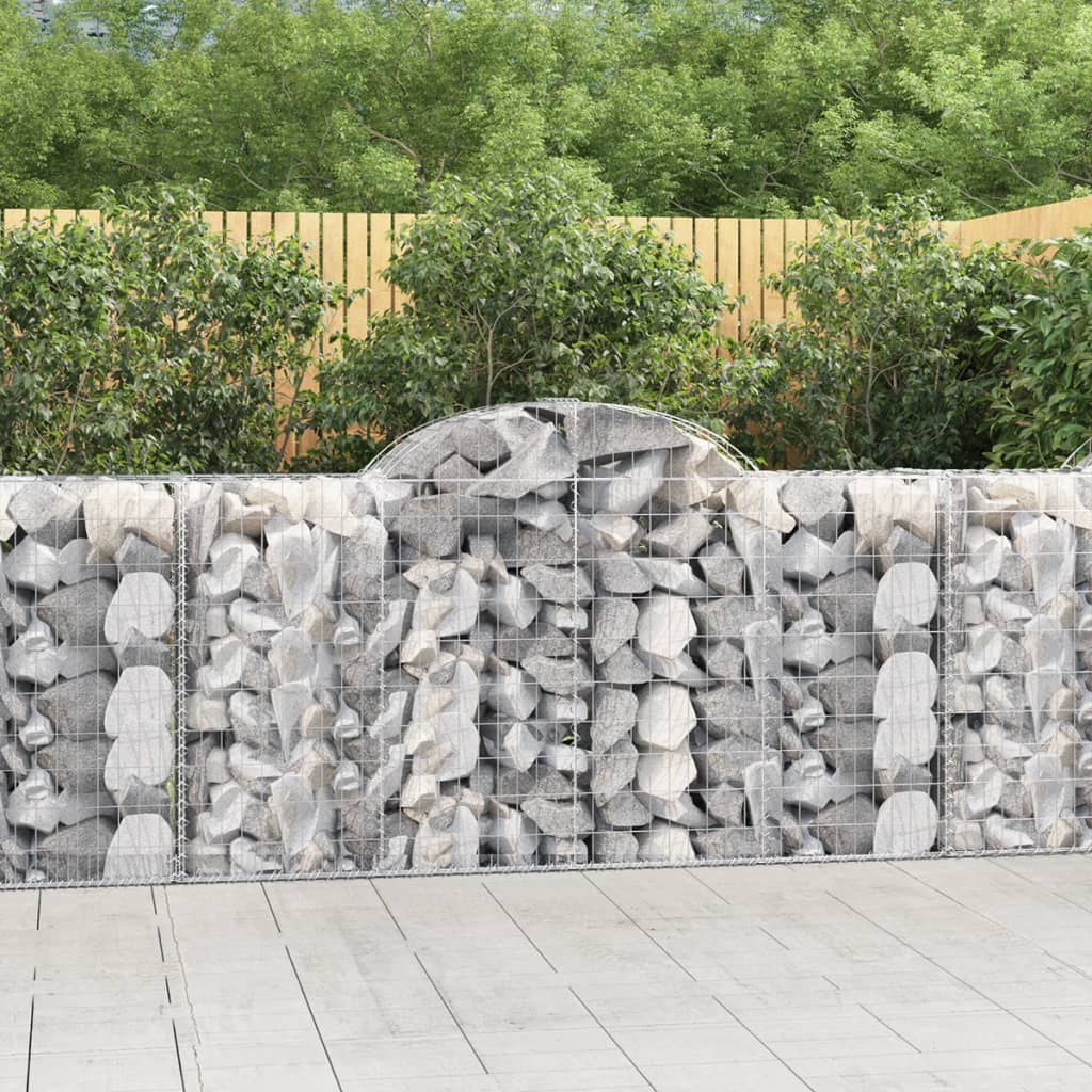 vidaXL Coșuri gabion arcuite 12 buc, 200x50x100/120cm, fier galvanizat