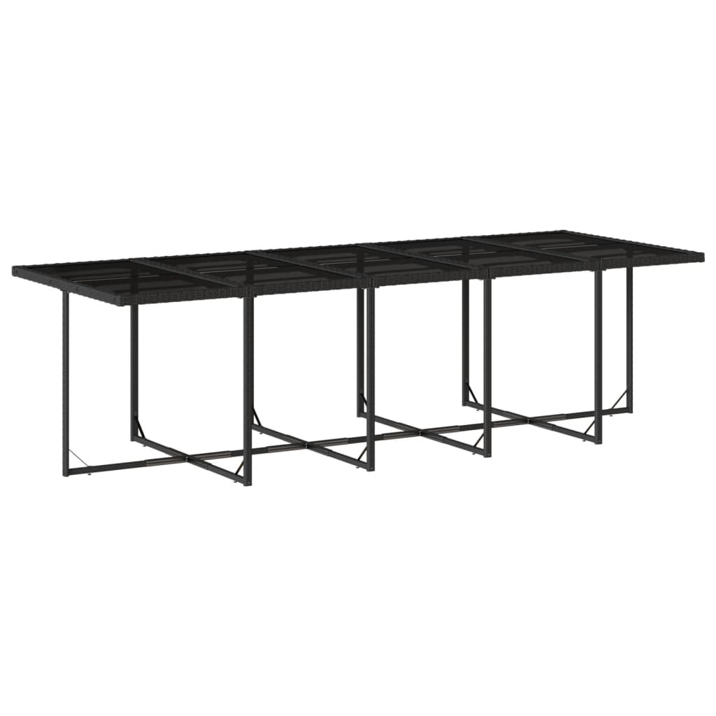 vidaXL Set mobilier de exterior cu perne, 11 piese, negru, poliratan