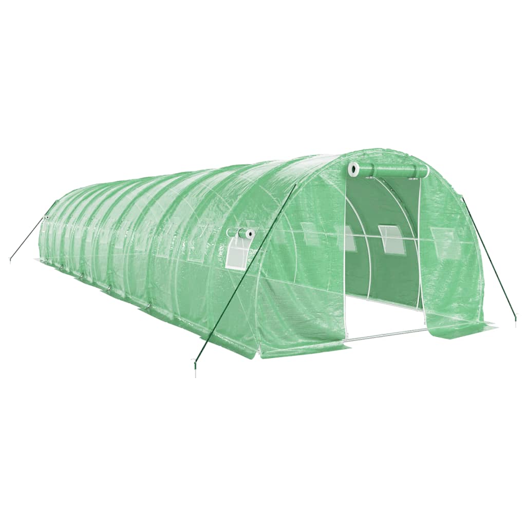 vidaXL Seră cu cadru din oțel, verde, 36 m², 12x3x2 m