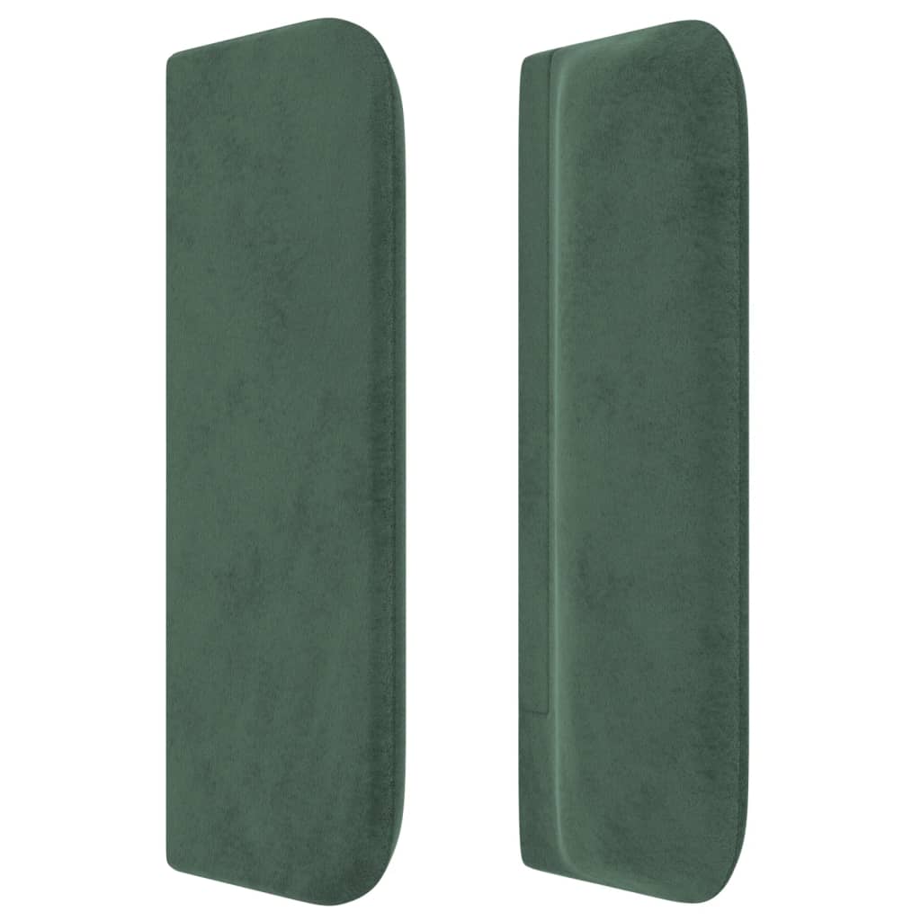 vidaXL Tăblie de pat cu aripioare verde închis 203x16x78/88 cm catifea