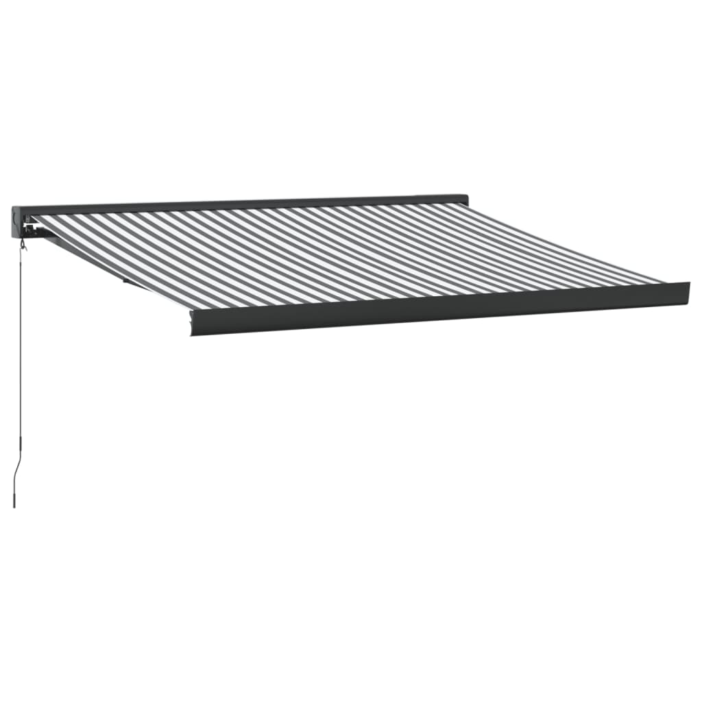 vidaXL Copertină retractabilă antracit/alb, 3x2,5 m, textil/aluminiu