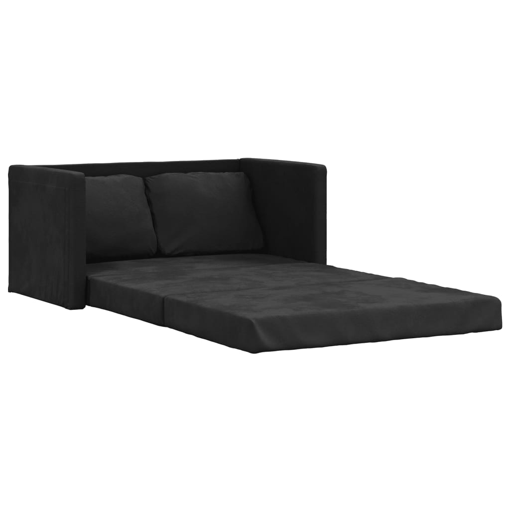 vidaXL Canapea extensibilă 2 în 1, negru, 122x204x55 cm catifea