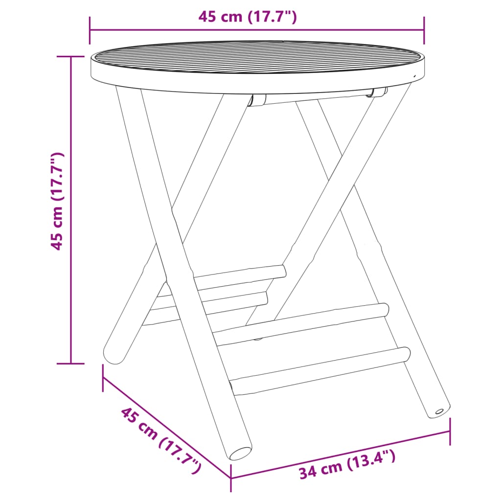 vidaXL Set mobilier bistro, 3 piese, bambus