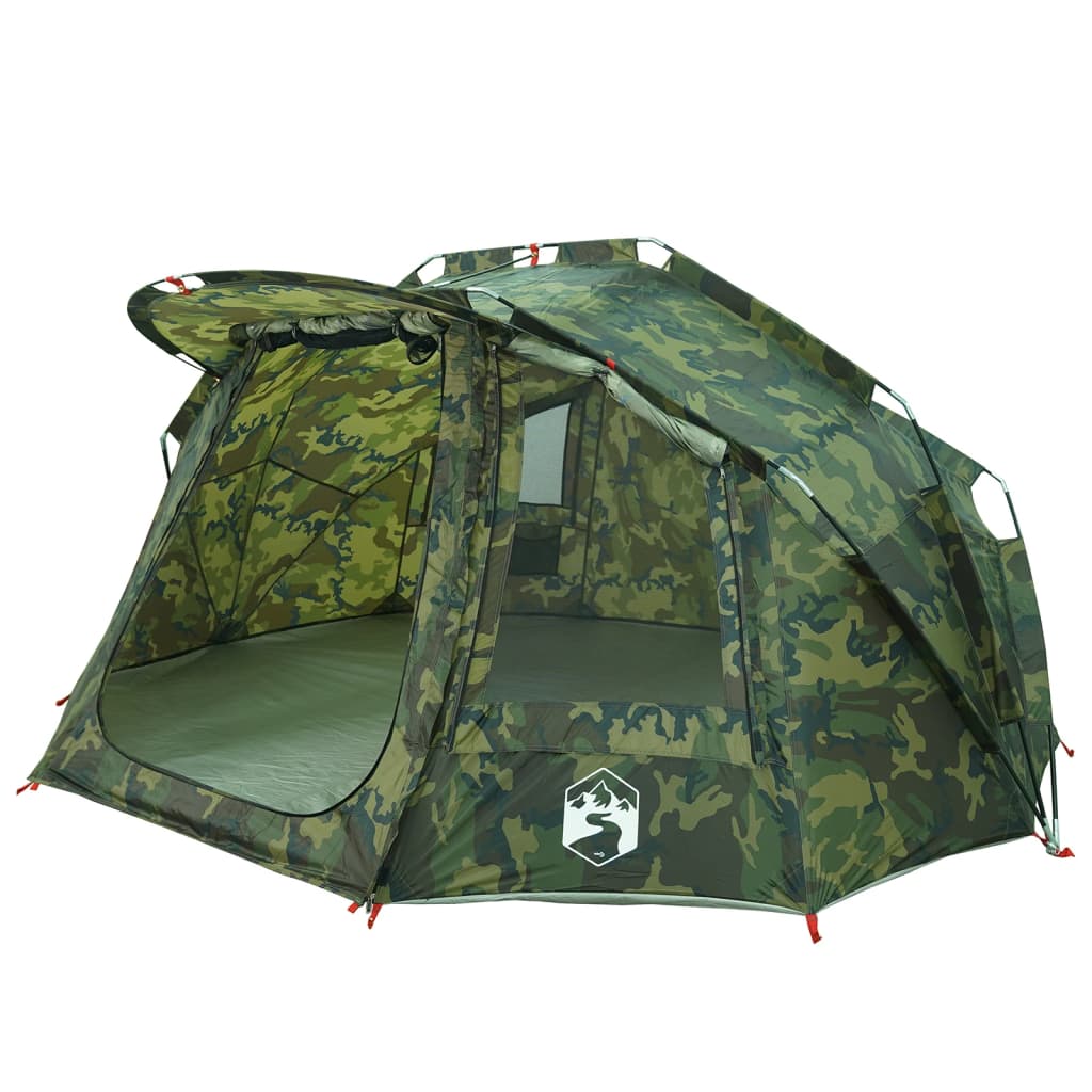 vidaXL Cort de pescuit pentru 5 persoane, camuflaj, impermeabil