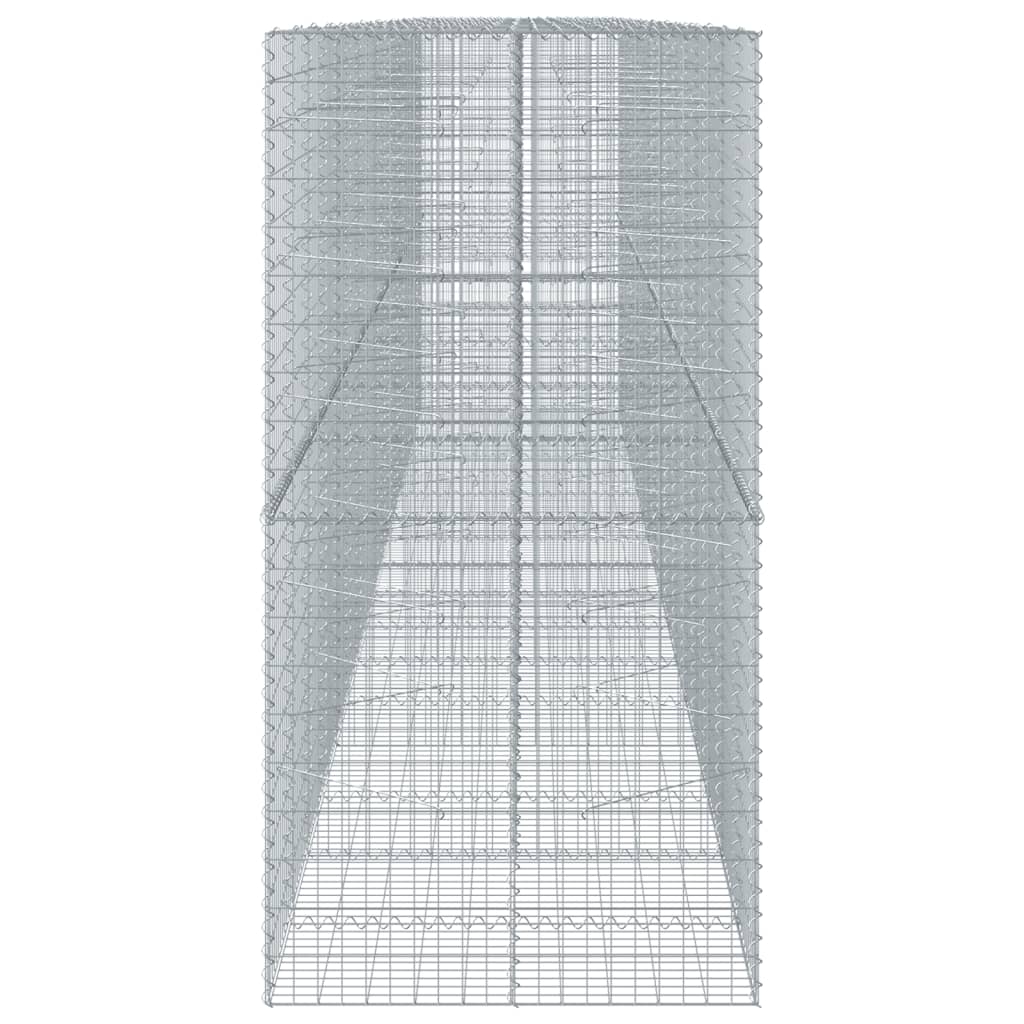 vidaXL Coș gabion cu capac, 850x100x200 cm, fier galvanizat