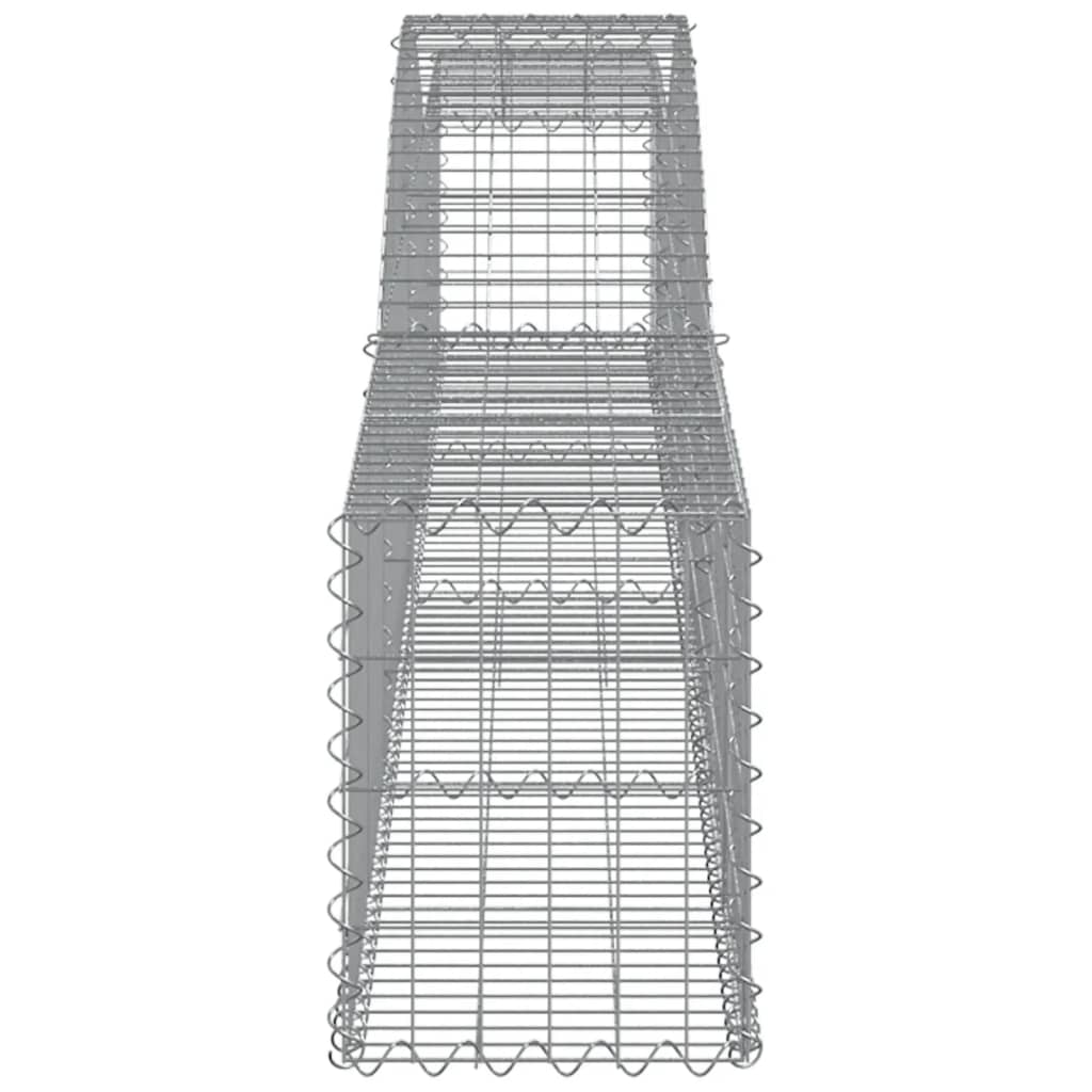 vidaXL Coșuri gabion arcuite 2 buc, 400x30x40/60 cm, fier galvanizat