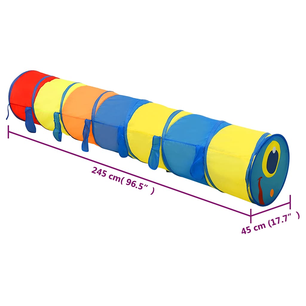 vidaXL Tunel de joacă pentru copii, multicolor, 245 cm, poliester