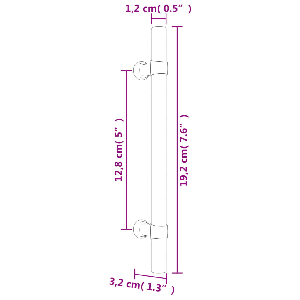 vidaXL Mânere de dulap, 10 buc., bronz, 128 mm, oțel inoxidabil