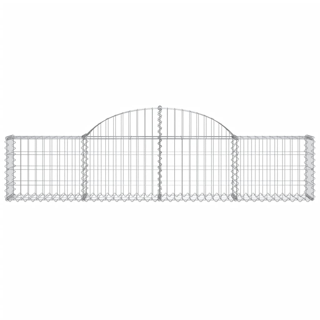 vidaXL Coșuri gabion arcuite 11 buc, 200x30x40/60 cm, fier galvanizat