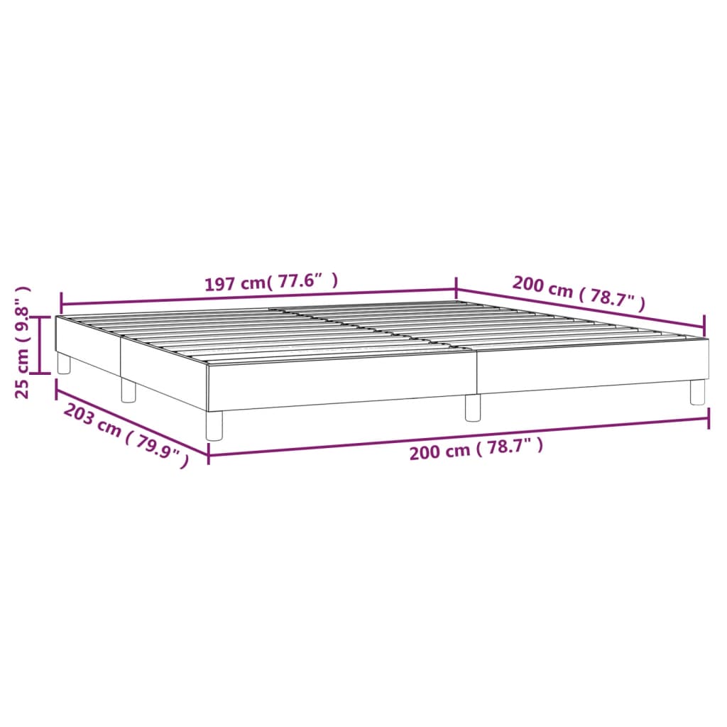 vidaXL Cadru de pat box spring, crem, 200x200 cm, piele ecologică