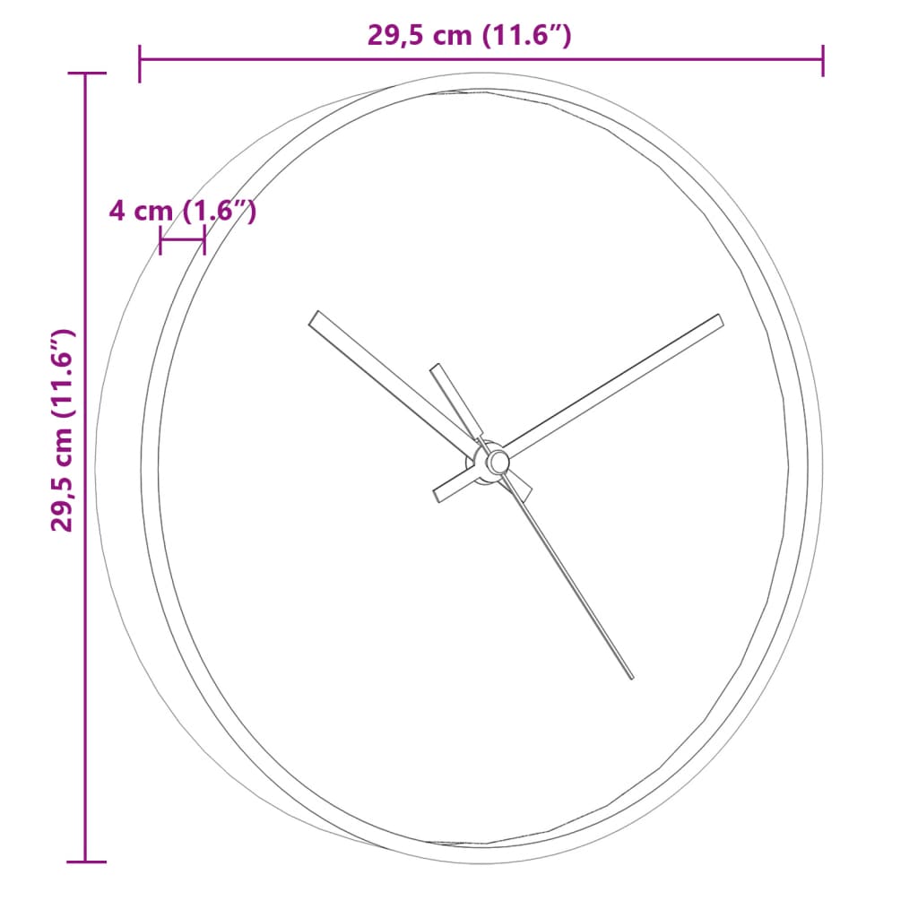 vidaXL Ceas de perete auriu și alb Ø29,5 cm polistiren și sticlă