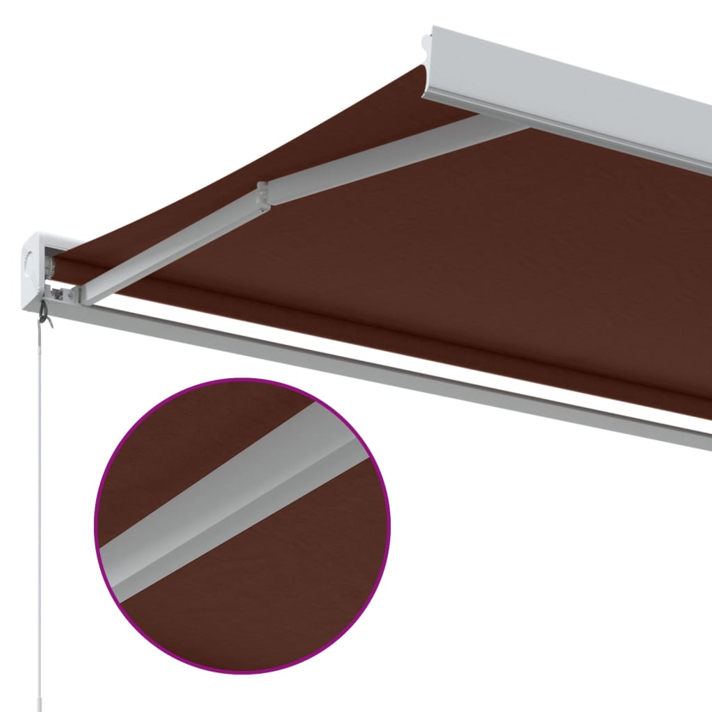 vidaXL Copertină retractabilă manual, maro, 450x300 cm