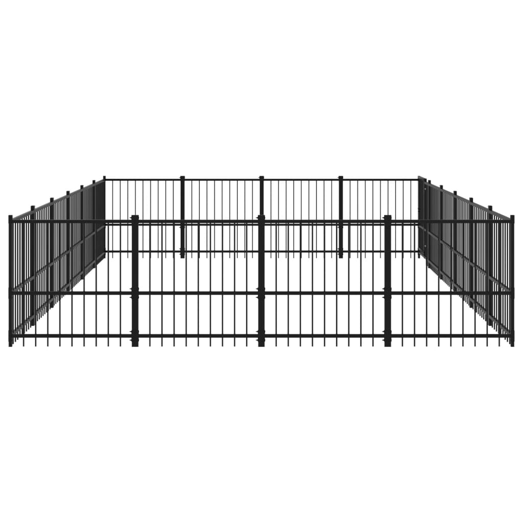 vidaXL Padoc pentru câini de exterior, 22,58 m², oțel
