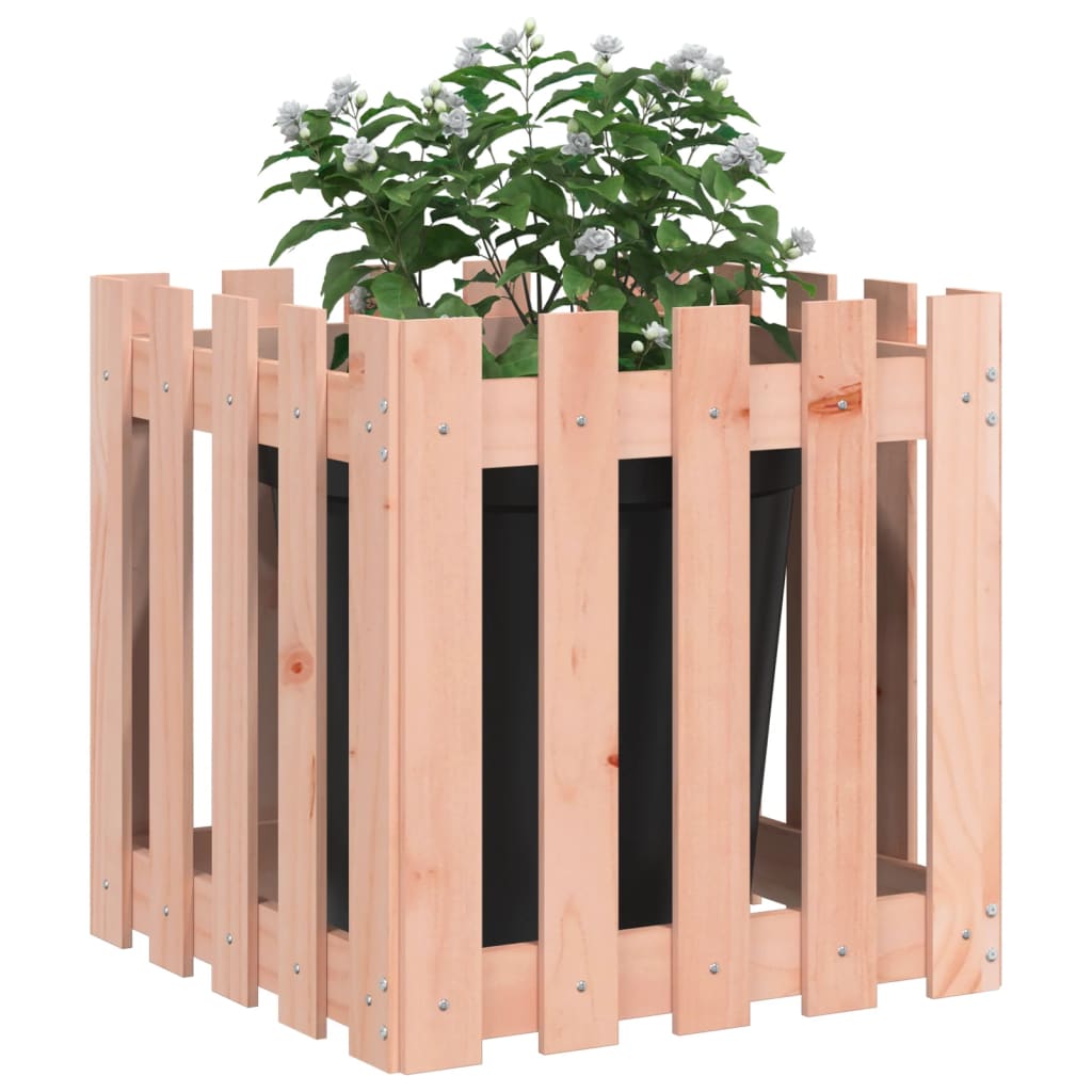 vidaXL Jardinieră grădină design gard, 50x50x50 cm, lemn masiv douglas