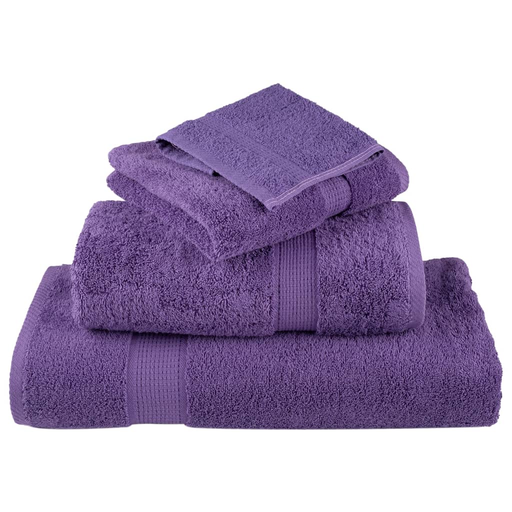 vidaXL Prosoape oaspeți premium SOLUND 4 buc violet 30x50 cm 600 gsm