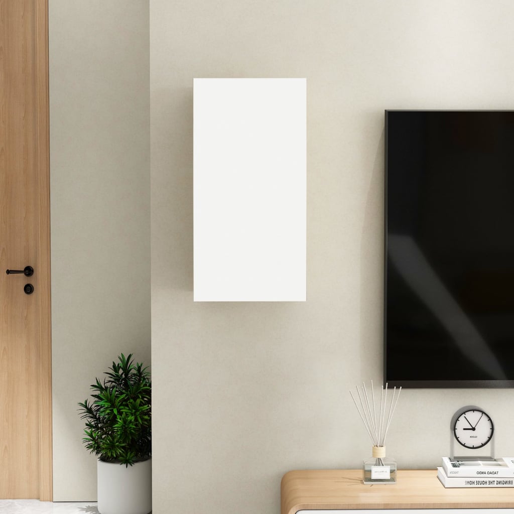 vidaXL Comodă TV, alb, 30,5x30x60 cm, lemn prelucrat