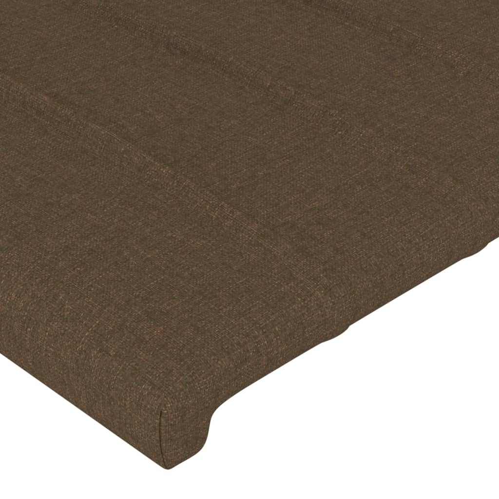 vidaXL Tăblie de pat cu aripioare maro închis 93x23x118/128 cm textil