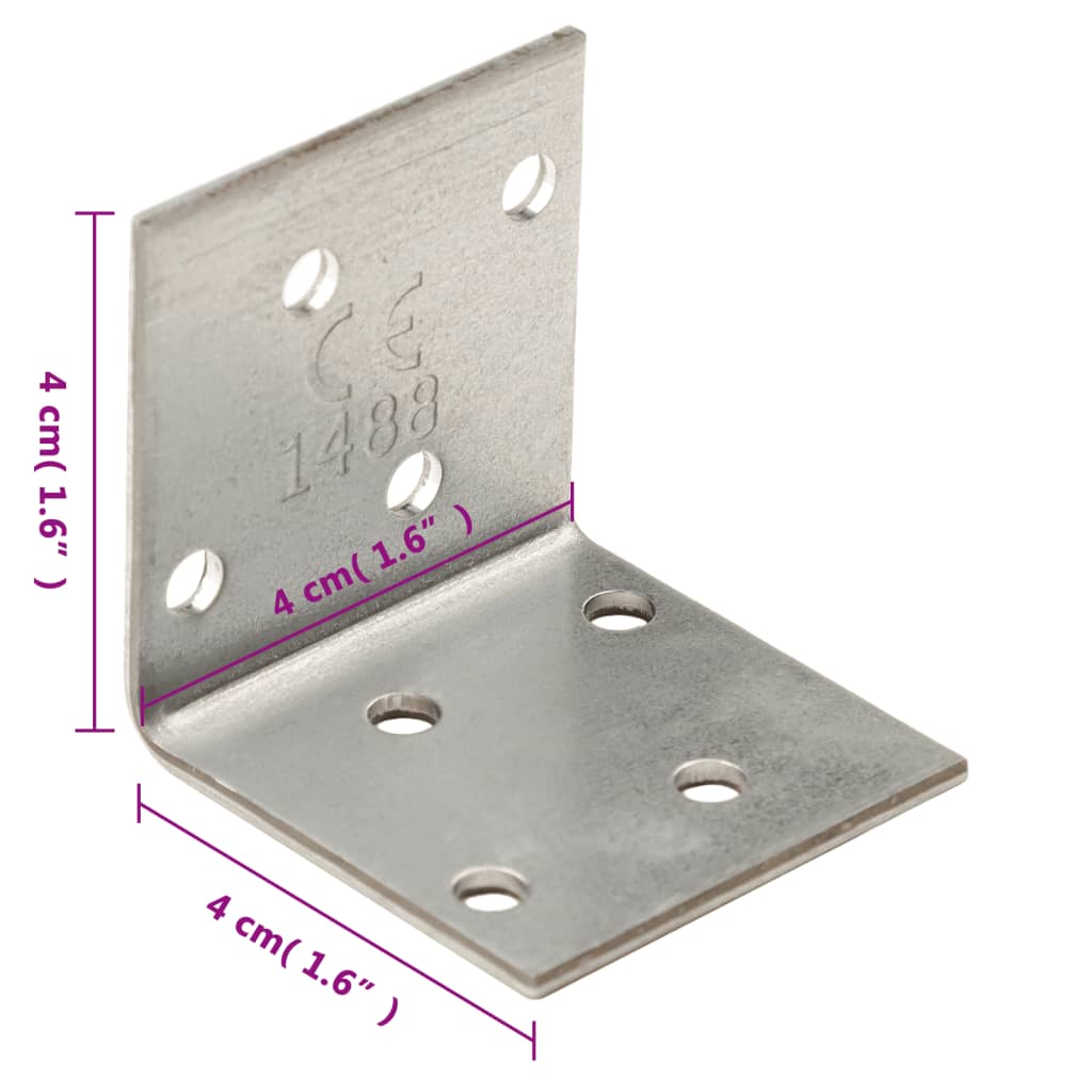 vidaXL Suporturi unghiulare 100 buc. 2 mm 40x40x40 mm oțel galvanizat